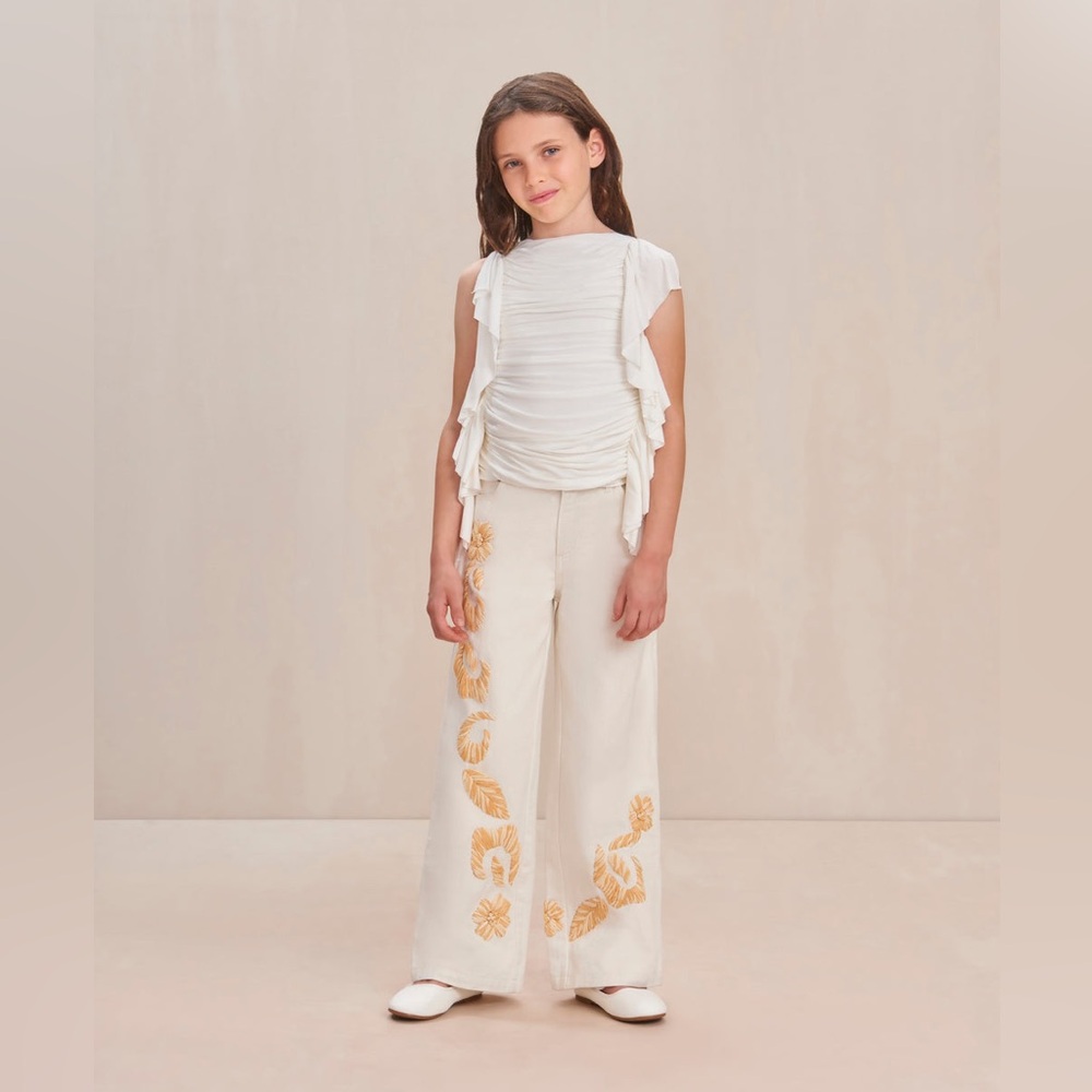 NWT Cult Gaia JARLI KIDS PANT - INDU ECRU - Picture 3 of 5